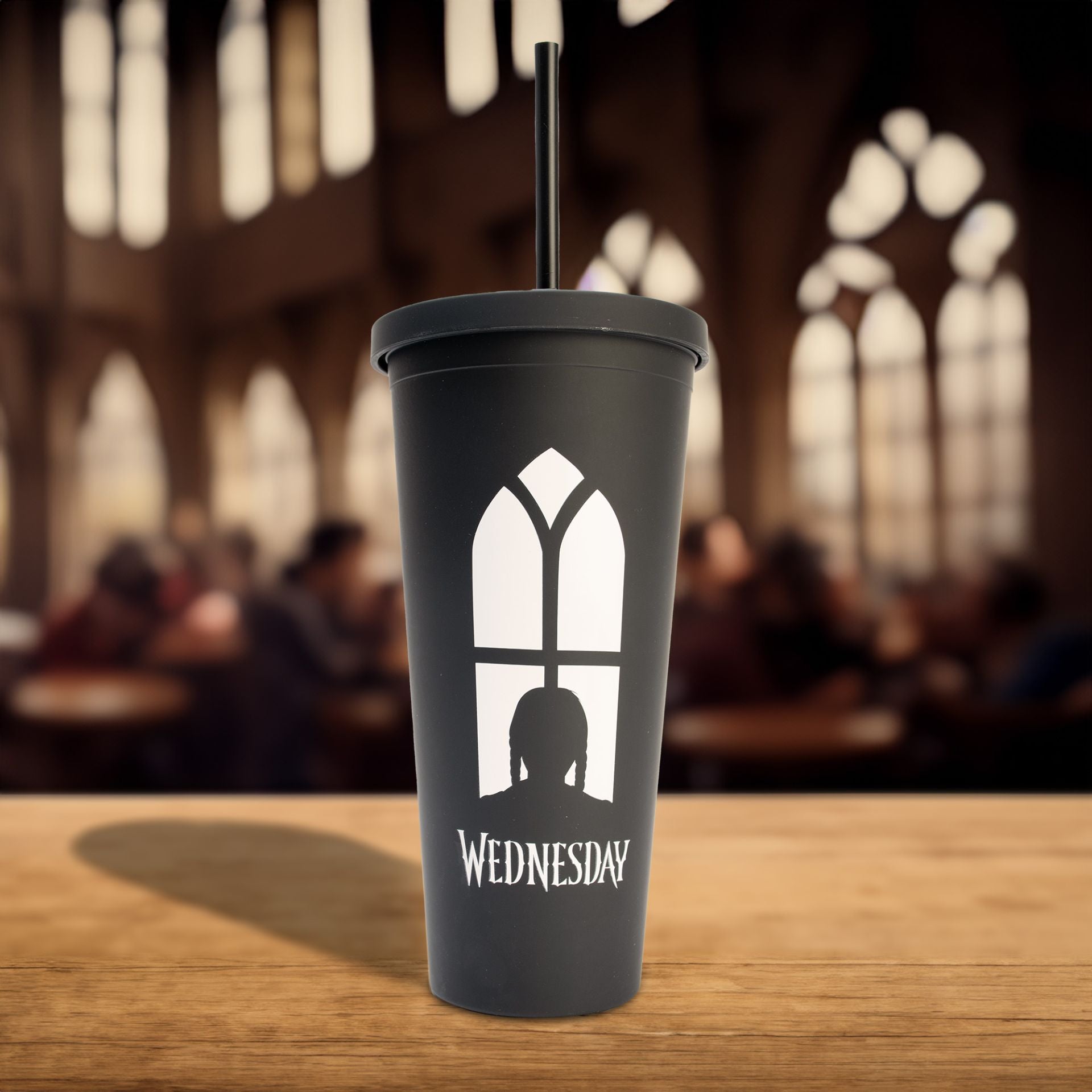 Thumbs Up Kaffeebecher – Kunststoff, Schwarz/Weiss, mit Deckel