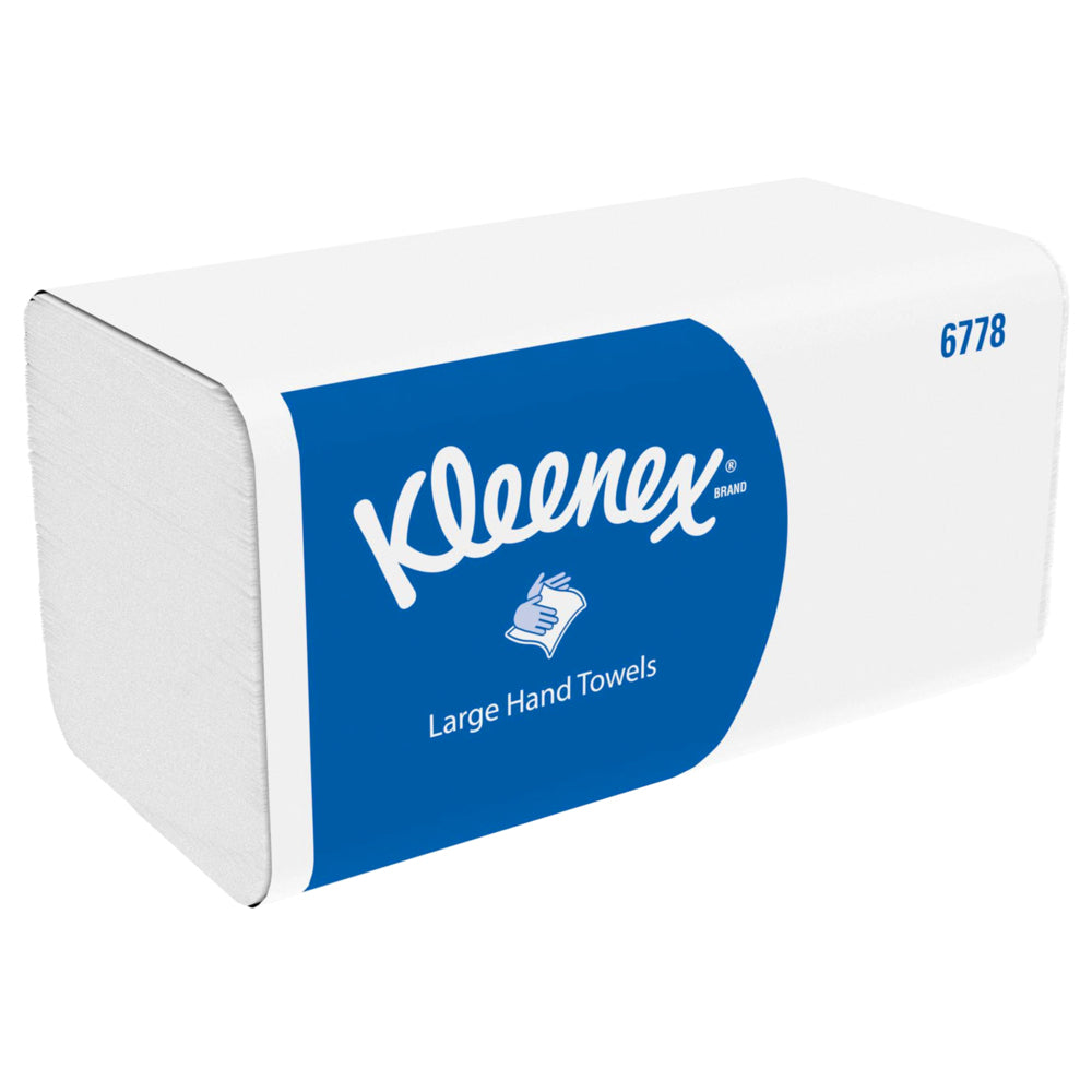 Kleenex Falthandtücher W-Falz – 2-lagig, weiss – 215 × 318 mm – Karton 15 × 124 Blatt – EU Ecolabel, FSC
