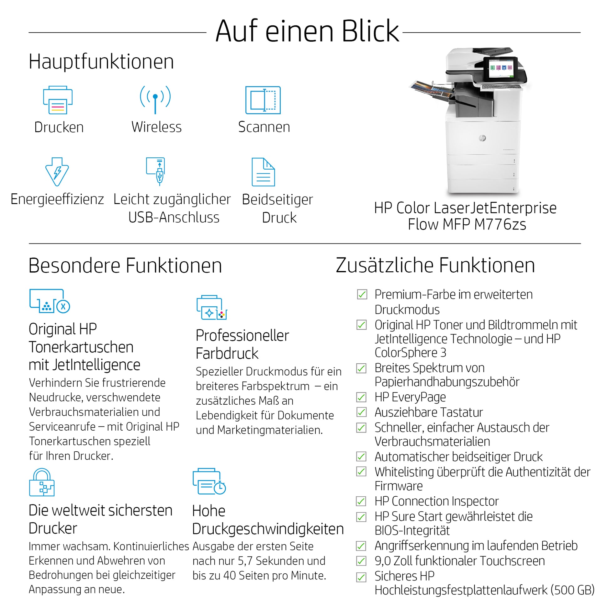HP ENT FLOW M776ZS – Farbiger Laser-MFP