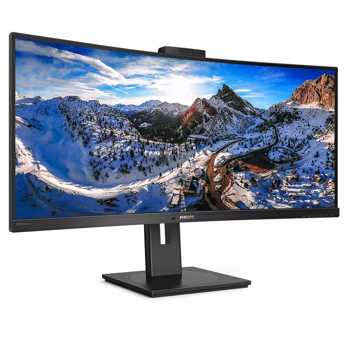 Philips 346P1CRH – Monitor, 34", 100 Hz, 500 cd/m², USB-C, Daisy Chain, KVM, Webcam, VESA 100 × 100, Schwarz