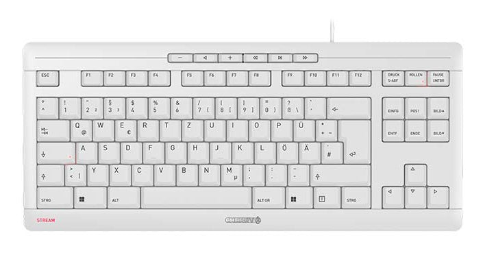 CHERRY Tastatur, kabelgebunden (USB), DE-Layout (DE), TKL (ohne Ziffernblock), Scherenmechanik (Cherry SX)