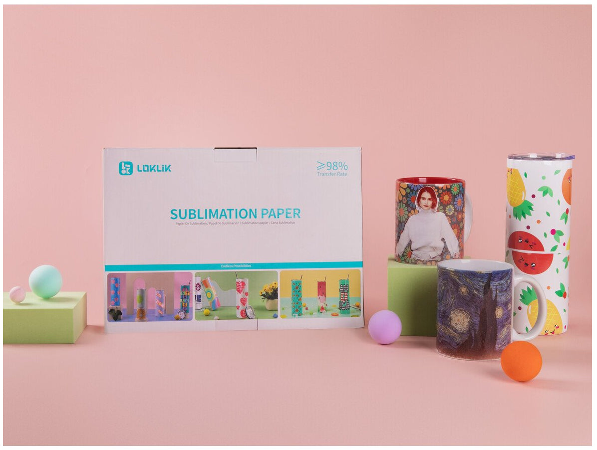 LOKLiK Sublimationspapier, Weiss, A3, für Drucker/Kopierer, 140 Blatt
