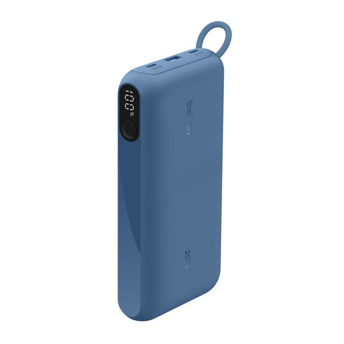 Belkin Powerbank 20000 mAh, PD 20 W, mit Display, Blau