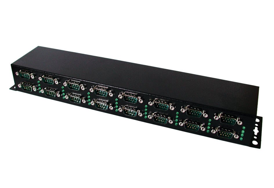 EXSYS EX-1316HMV USB-zu-Seriell Konverter – 16× RS-232, USB 2.0 Typ B, für Win/Mac/Linux – Schwarz
