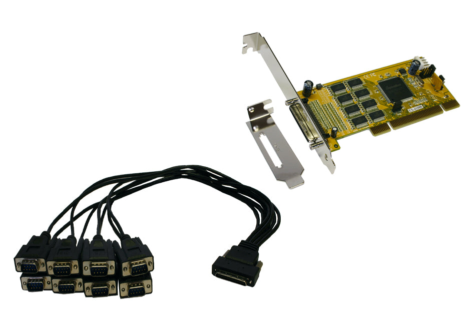 EXSYS EX-41388 Serielle PCI-Karte – 8× RS-232 (9-pol D-Sub), PCI-Bus, bis 921,6 kbit/s – für Windows, Linux