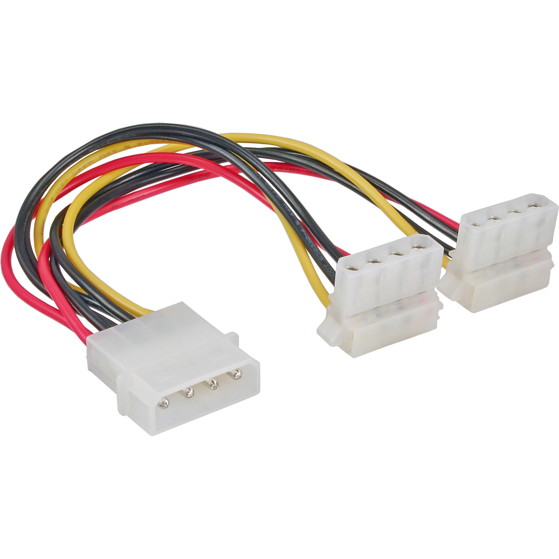 InLine Y-Kabel Stromkabel – Molex (4-polig, männlich) – 2× Molex (4-polig, weiblich, gewinkelt), 0,15 m, mehrfarbig