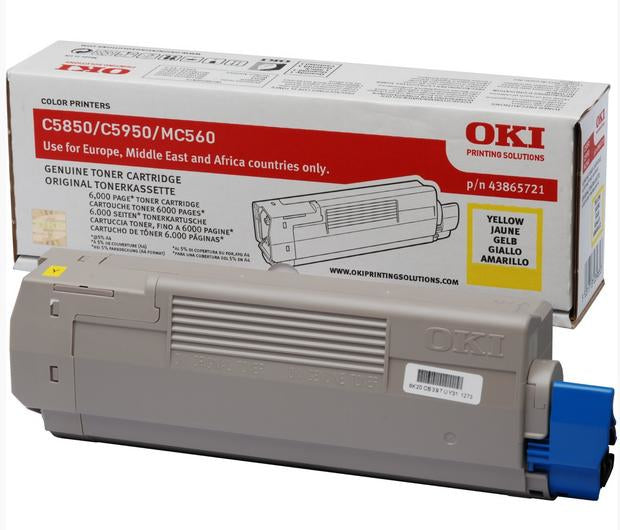 OKI Toner – gelb, 6000 Seiten – für Farb-Laserdrucker/Multifunktionsgeräte