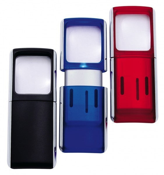 Wedo Leuchtlupe – 3× – Linse B 35 × H 38 mm – mit LED, farbig sortiert