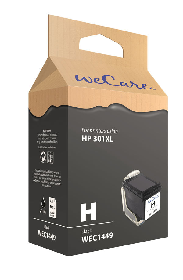 Wecare 301XL Schwarz Tintenpatrone (Kompatibel) – 21 ml – für HP Deskjet/Officejet/Envy