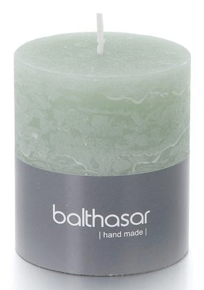 Balthasar Zylinderkerze – Ø 7 × 8 cm – Paraffin, Hellgrün