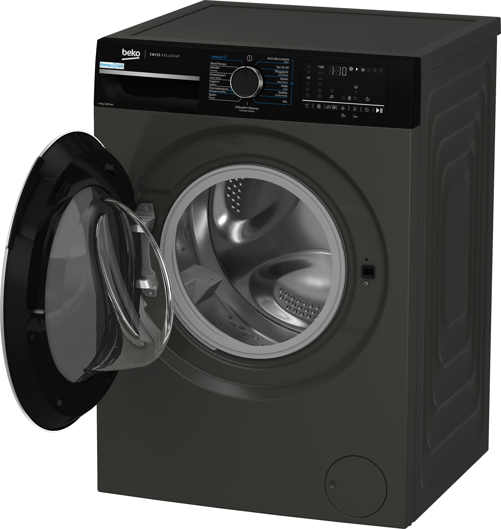 Beko Waschmaschine WM529 – 9 kg, Energieeffizienzklasse A, 1400 U/min, Invertermotor – Grau
