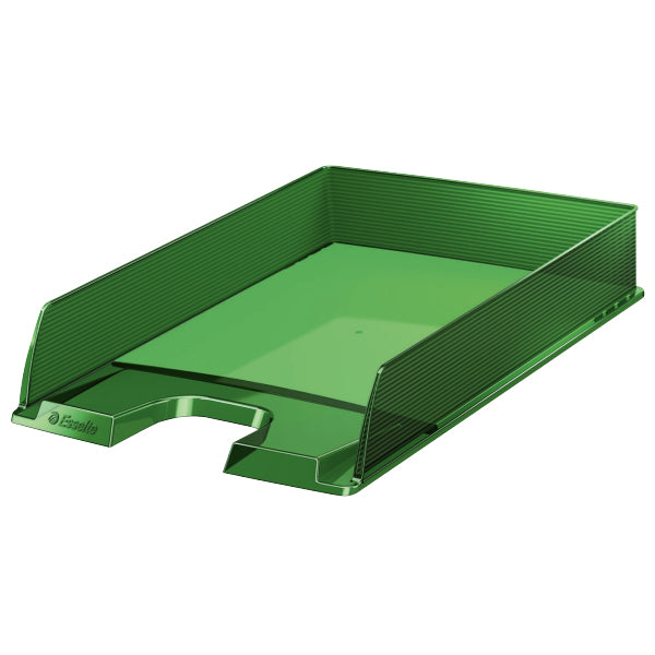 Esselte Briefkorb für A4, grün transparent, 254 × 61 × 350 mm
