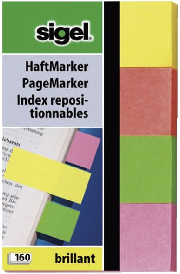 Sigel Seitenmarker – 20×50 mm – sortiert, 4×40 Stück