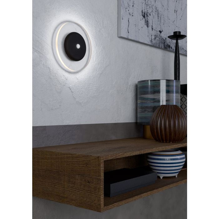 EGLO Wandleuchte Trepella – Ø 11,5 × 0,6 cm, 85 lm, 0,7 W, RGBW, 3000 K, dimmbar, schwarz, Akku, Fernbedienung