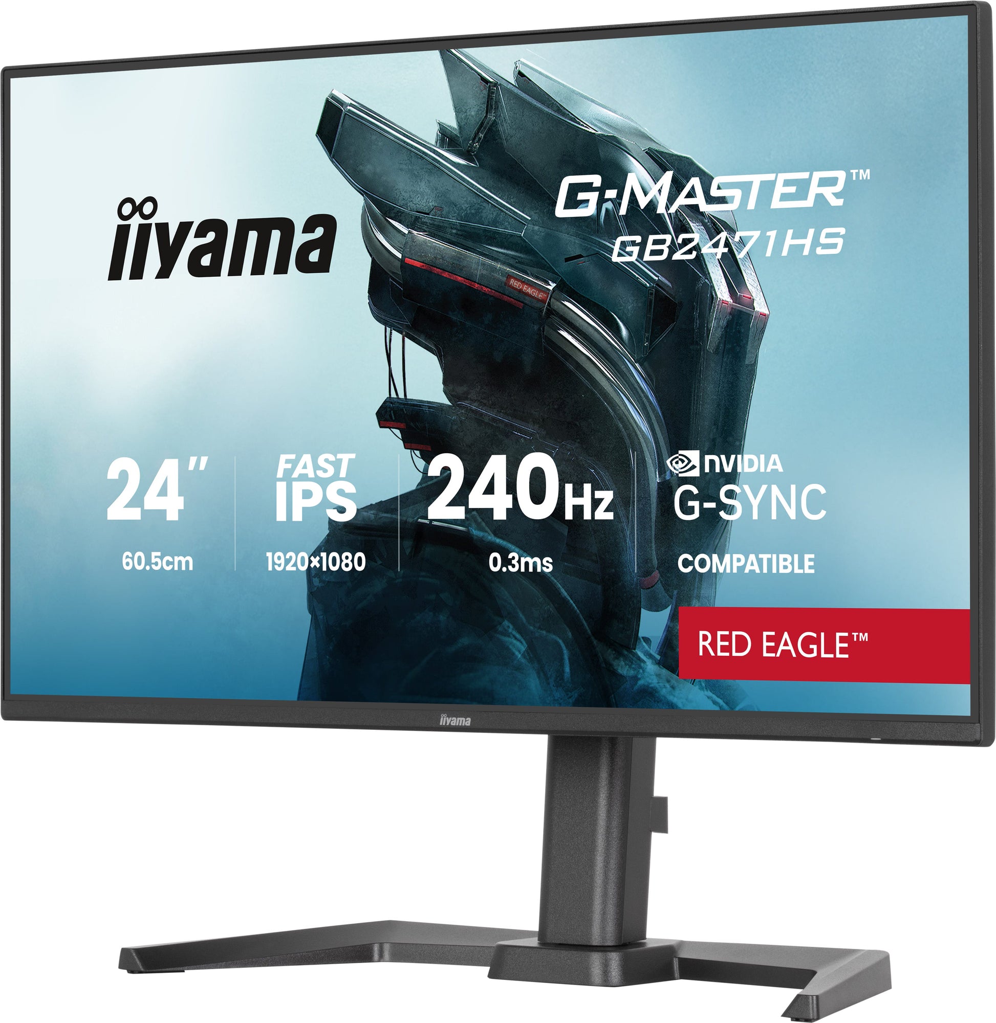 iiyama GB2471HS-B1 – Monitor, 24" 1920 × 1080 (Full HD), IPS, 180 Hz, 350 cd/m²