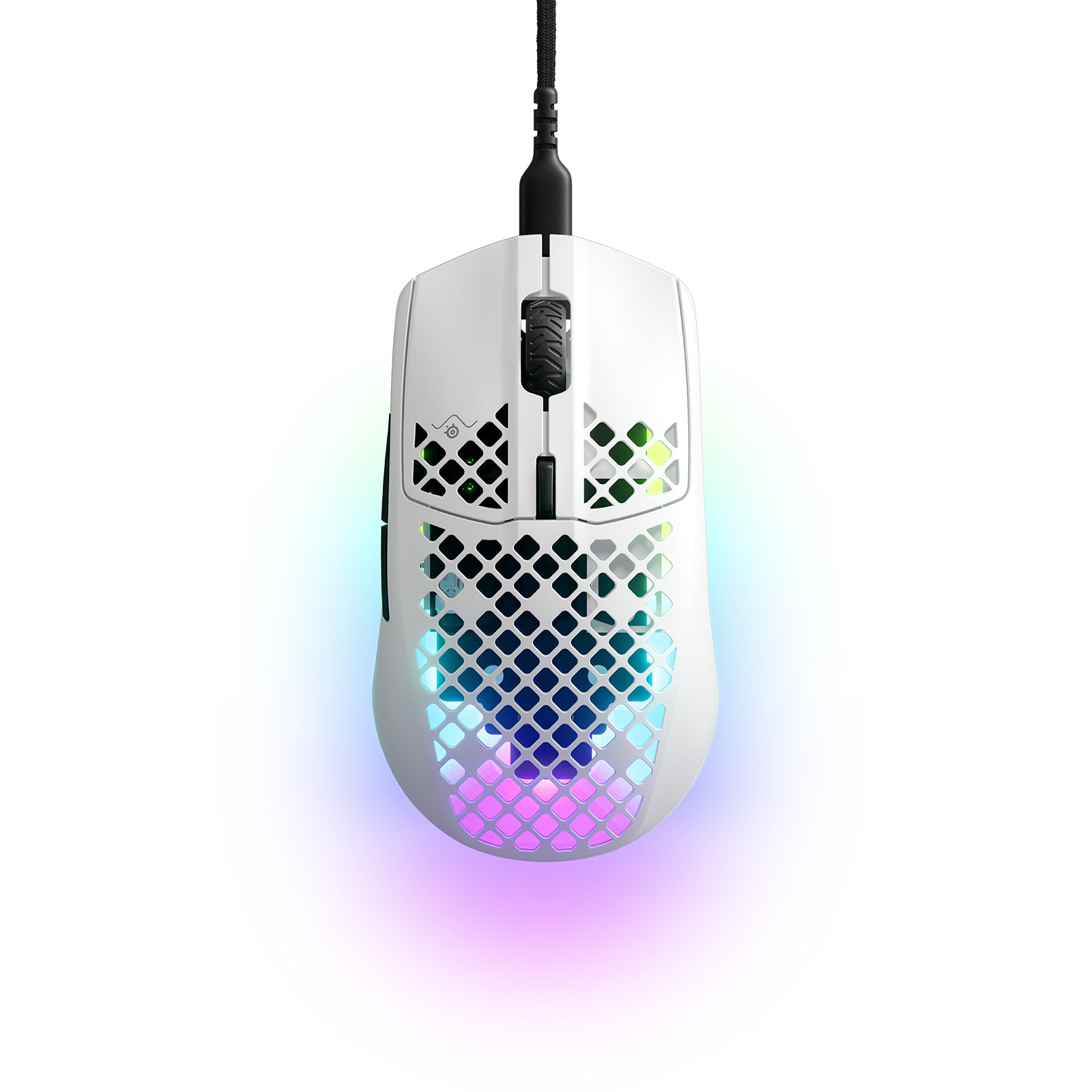 SteelSeries Aerox 3 – Gaming-Maus – Kabelgebunden (USB-C), 8500 DPI, RGB-Beleuchtung, rechts, Weiss