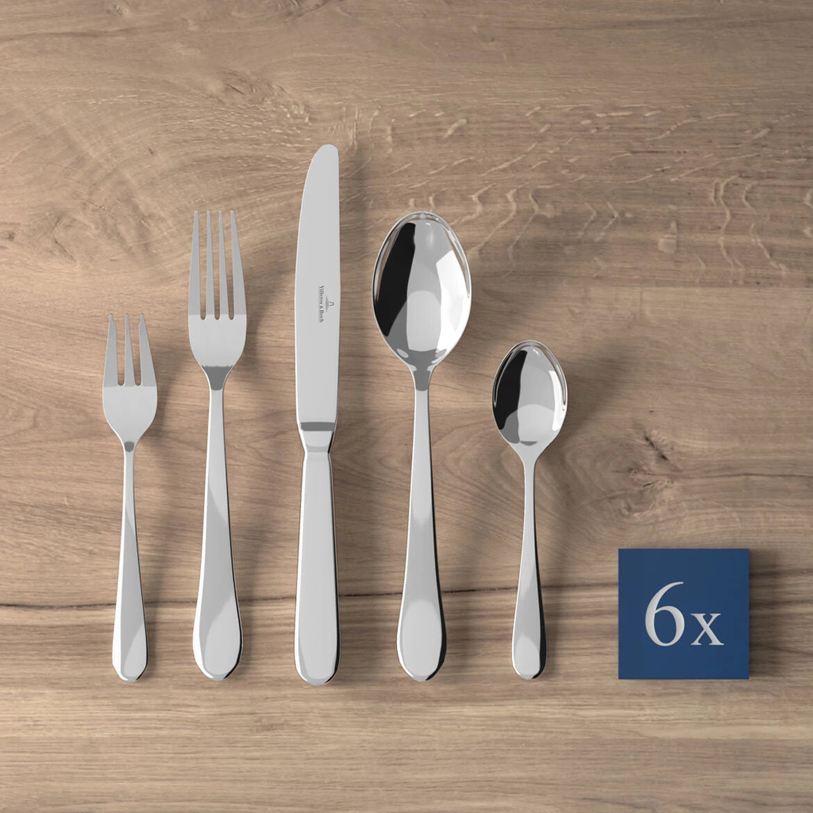 Villeroy & Boch Oscar Tafelbesteck – Edelstahl, Silber, spülmaschinenfest, 30 Stück
