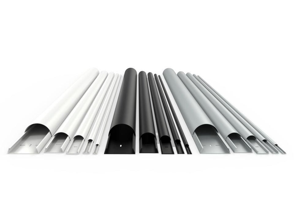 Multibrackets 1349 Kabelbrücke – 1,1 m – Aussen 50×28 mm – Aluminium – Schwarz, 1 Kanal
