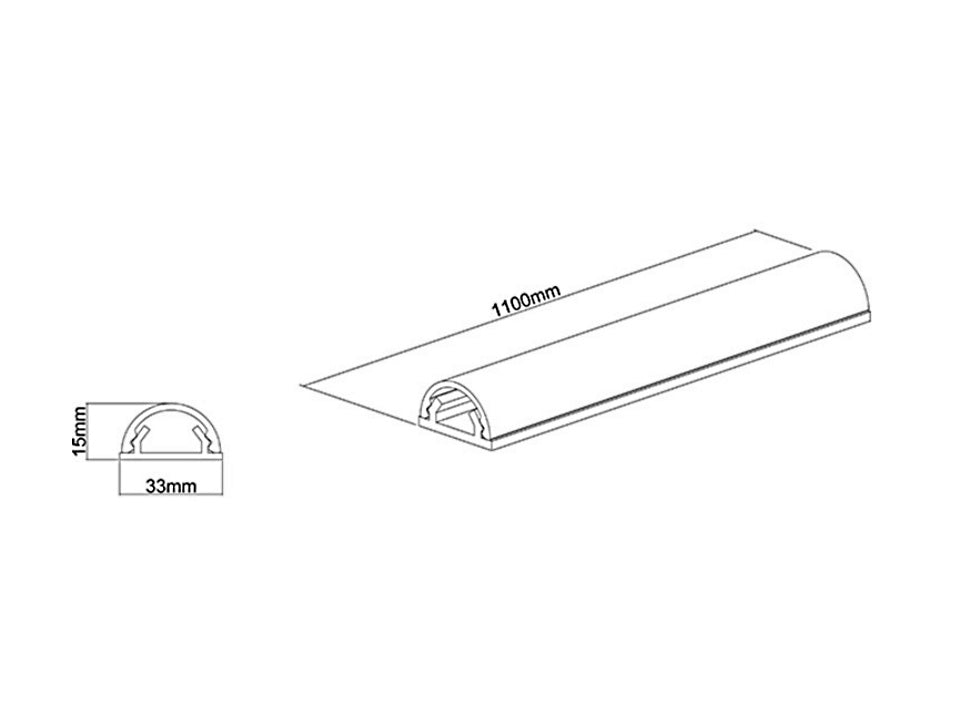 Multibrackets Kabelbrücke – 1,1 m – Aussen 33×18 mm – Aluminium – Metallisch, 1 Stk.