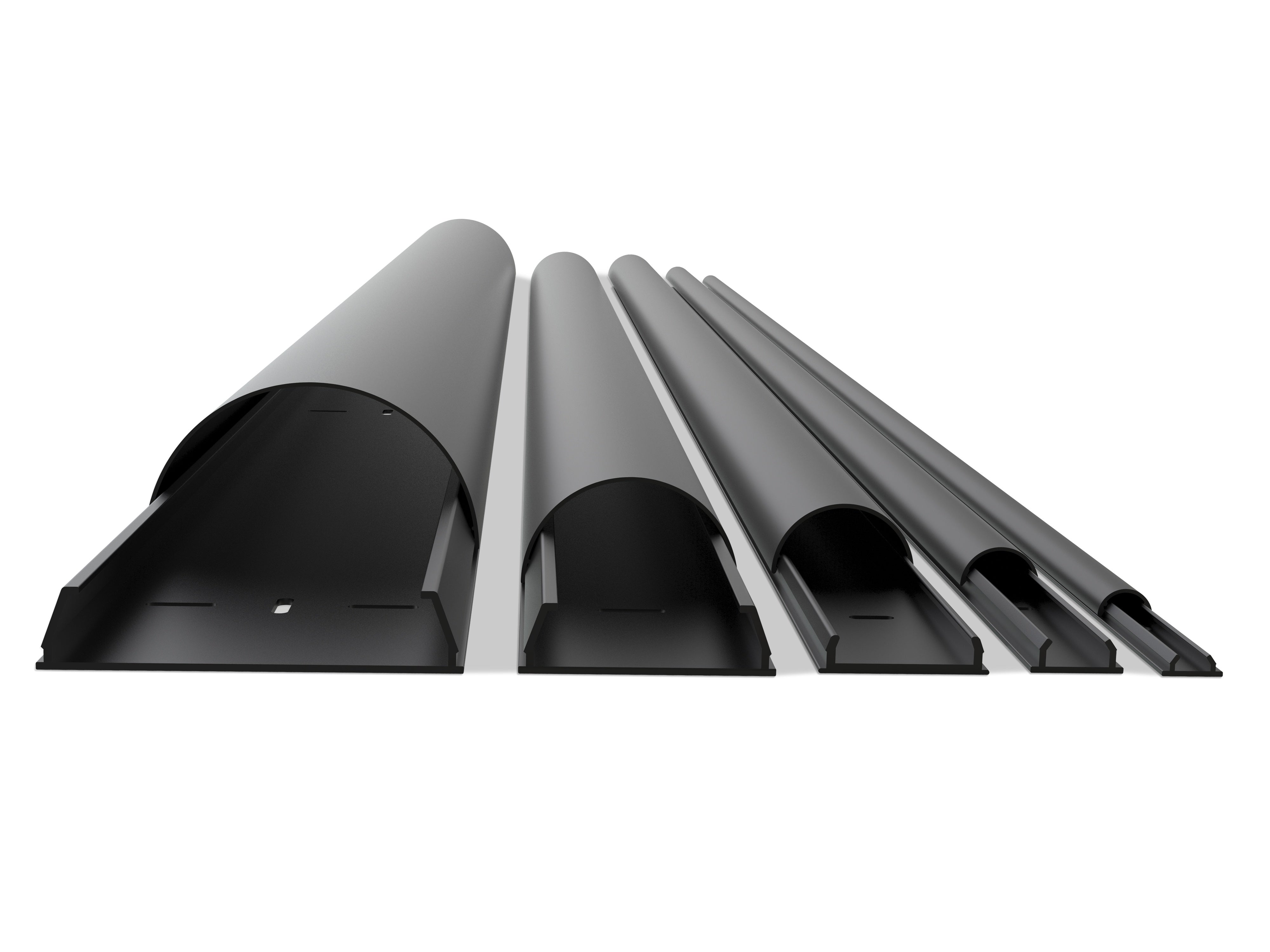 Multibrackets 1349 Kabelbrücke – 1,1 m – Aussen 50×28 mm – Aluminium – Schwarz, 1 Kanal