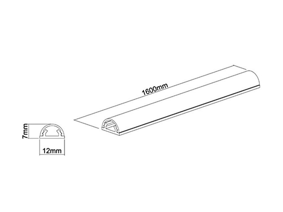 Multibrackets KK 18-1100 WE Kabelbrücke – 1,1 m – Aussen 18×12 mm – Aluminium – Weiss, 1 Stk.