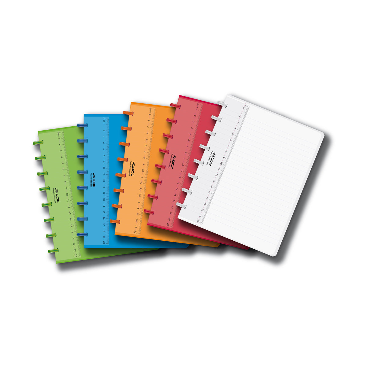 Adoc Notizheft – A5 – liniert – 72 Blatt – 90 g/m² – Spiralbindung, mehrfarbig, FSC