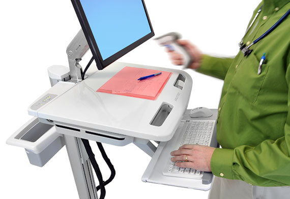 Ergotron StyleView EMR LiFe IT-/Medizin-Fahrwagen – höhenverstellbar, für LCD bis 61 cm (24")