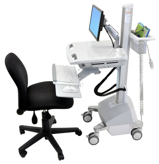 Ergotron StyleView EMR LiFe IT-/Medizin-Fahrwagen – höhenverstellbar, für LCD bis 61 cm (24")