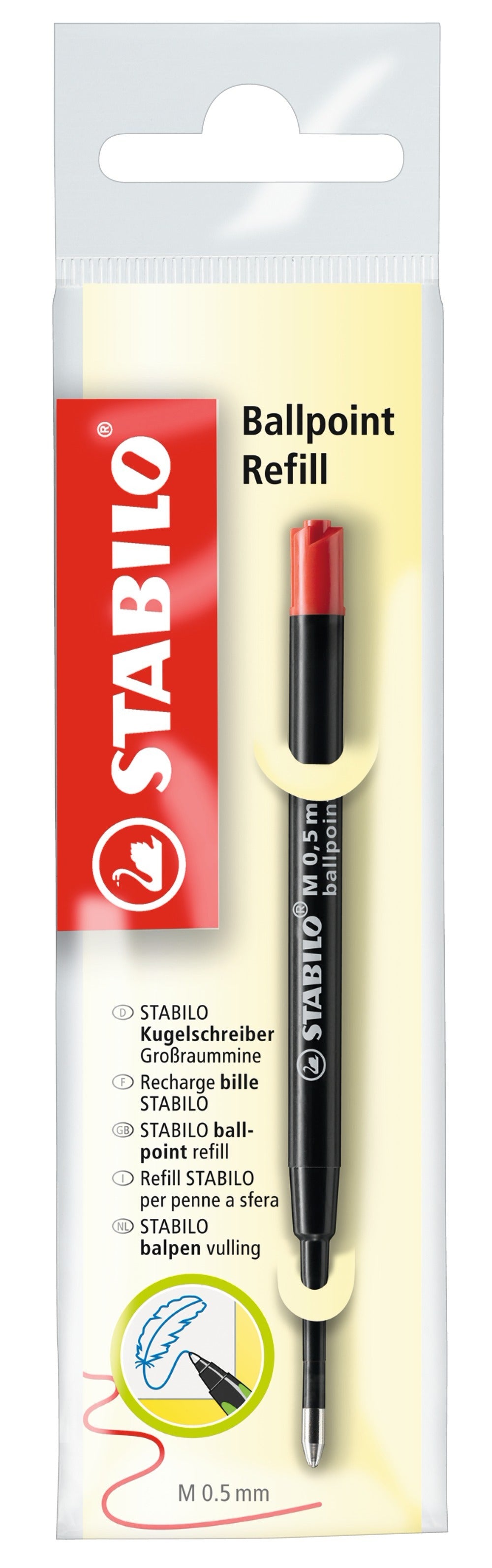 Stabilo Kugelschreiber-Mine für pointball, SMARTball – Rot, 0,5 mm, geruchsarm