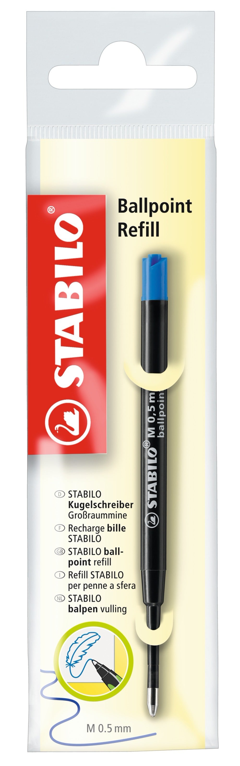 STABILO Kugelschreiber-Mine für SMARTball, pointball – Blau, 0,5 mm, geruchsarm