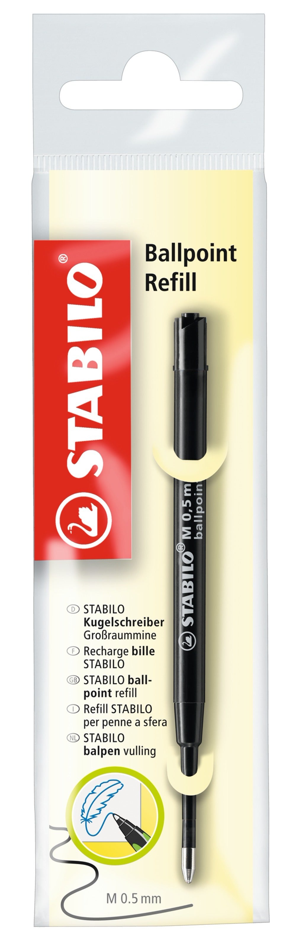 STABILO Kugelschreiber-Mine für SMARTball, pointball – Schwarz, 0,5 mm, geruchsarm
