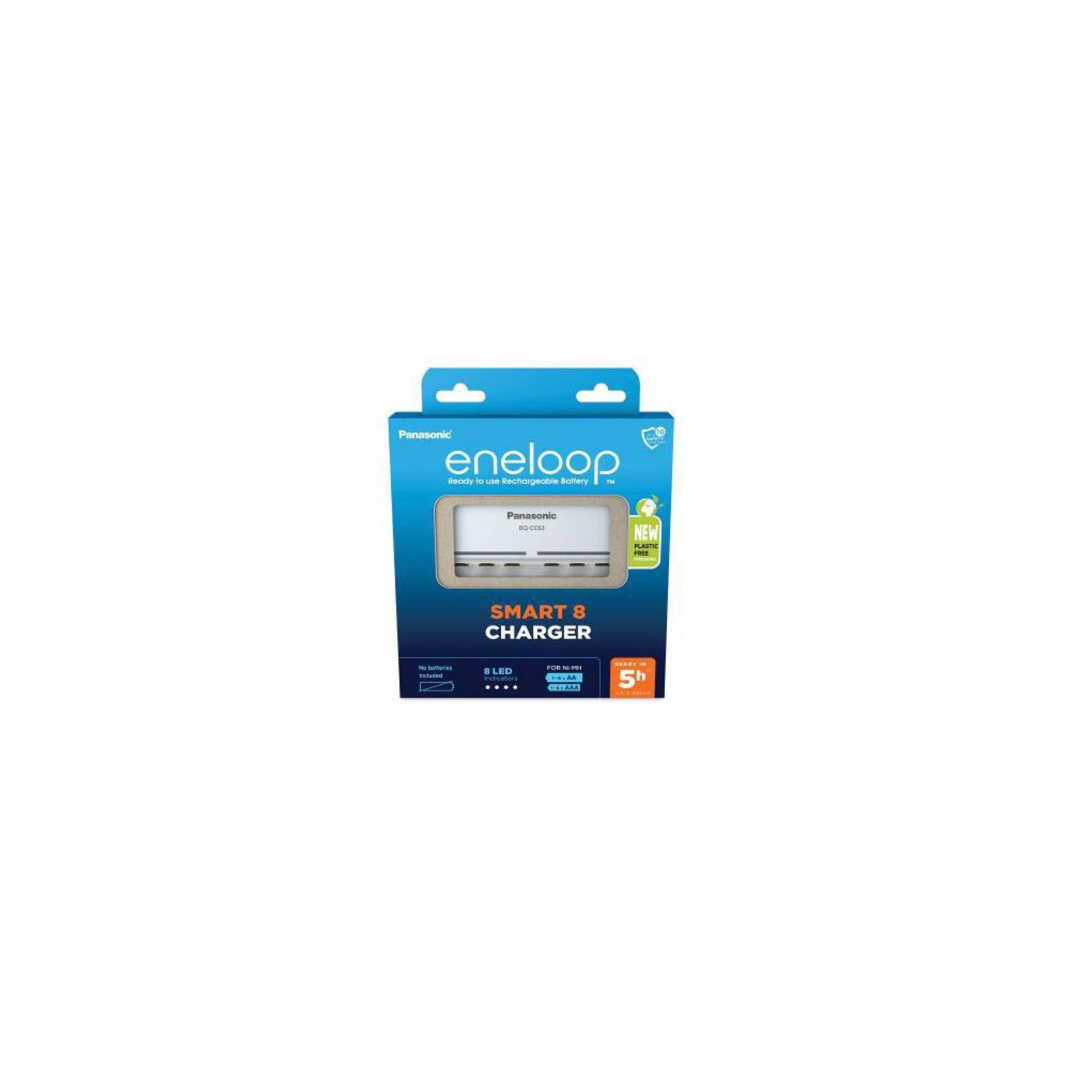Panasonic eneloop BQ-CC63E Ladegerät – 8 Zellen, für HR6 / AA / Mignon (NiMH-Akkus)