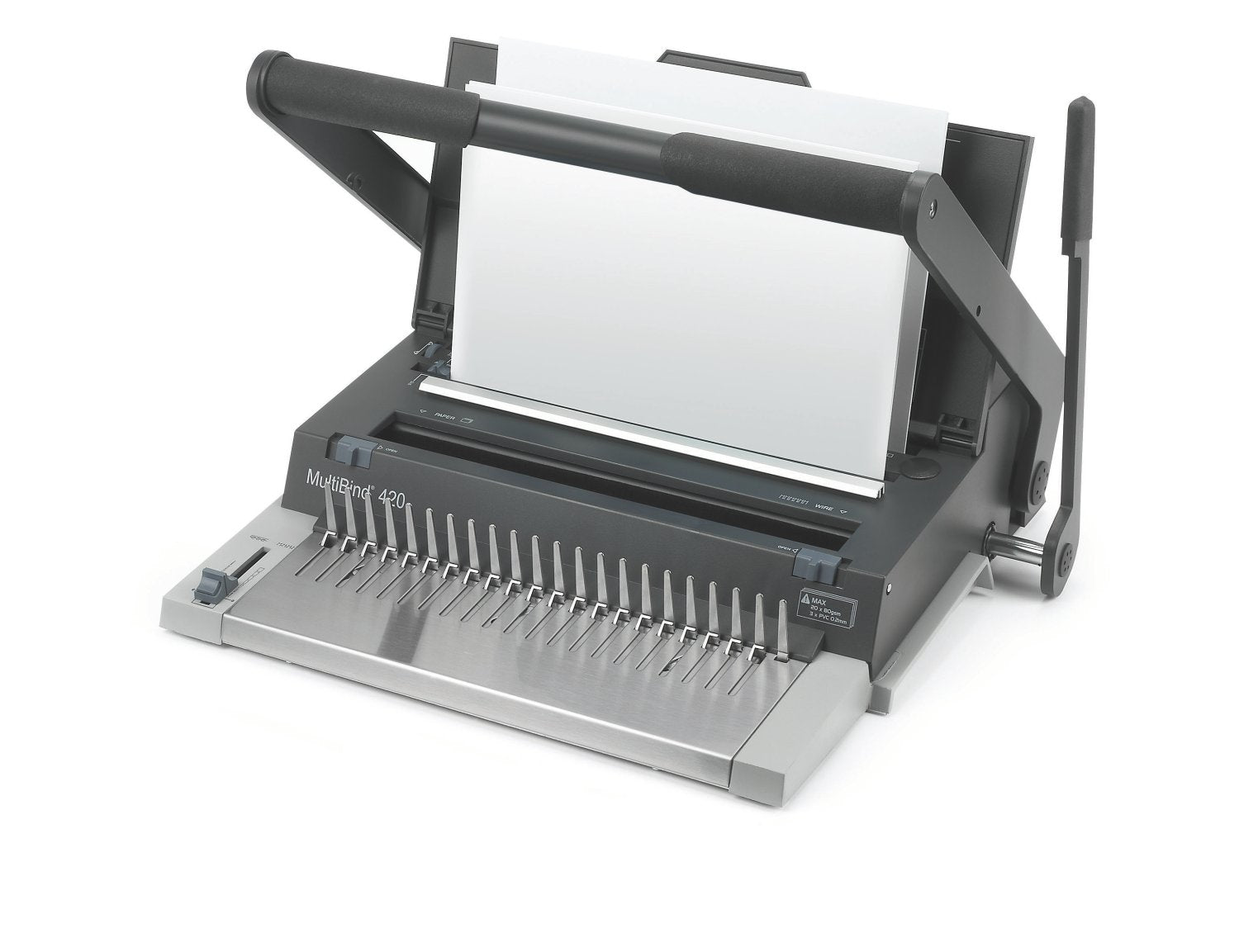 GBC MultiBind 420 Bindegerät – Plastik-, Draht- und Clickbindung, für Draht (21/34 Ringe), bis 20 Blatt
