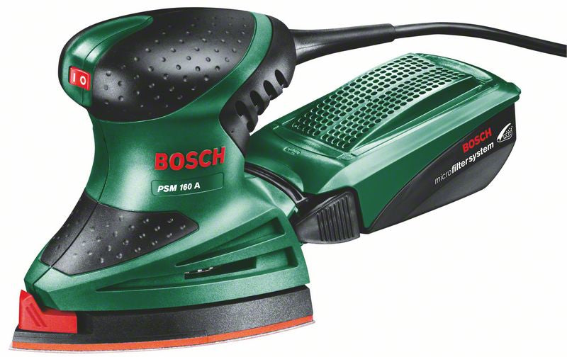 Bosch PSM 160 A Multischleifer – 160 W – Micro-Klettverschluss – Schwingkreisdurchmesser 1,6 mm