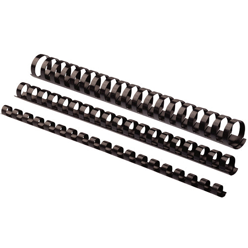 Fellowes CombBind Plastikbinderücken – A4 – Ø 38 mm – 21 Ringe – 281–340 Blatt, Schwarz – 50 Stk.