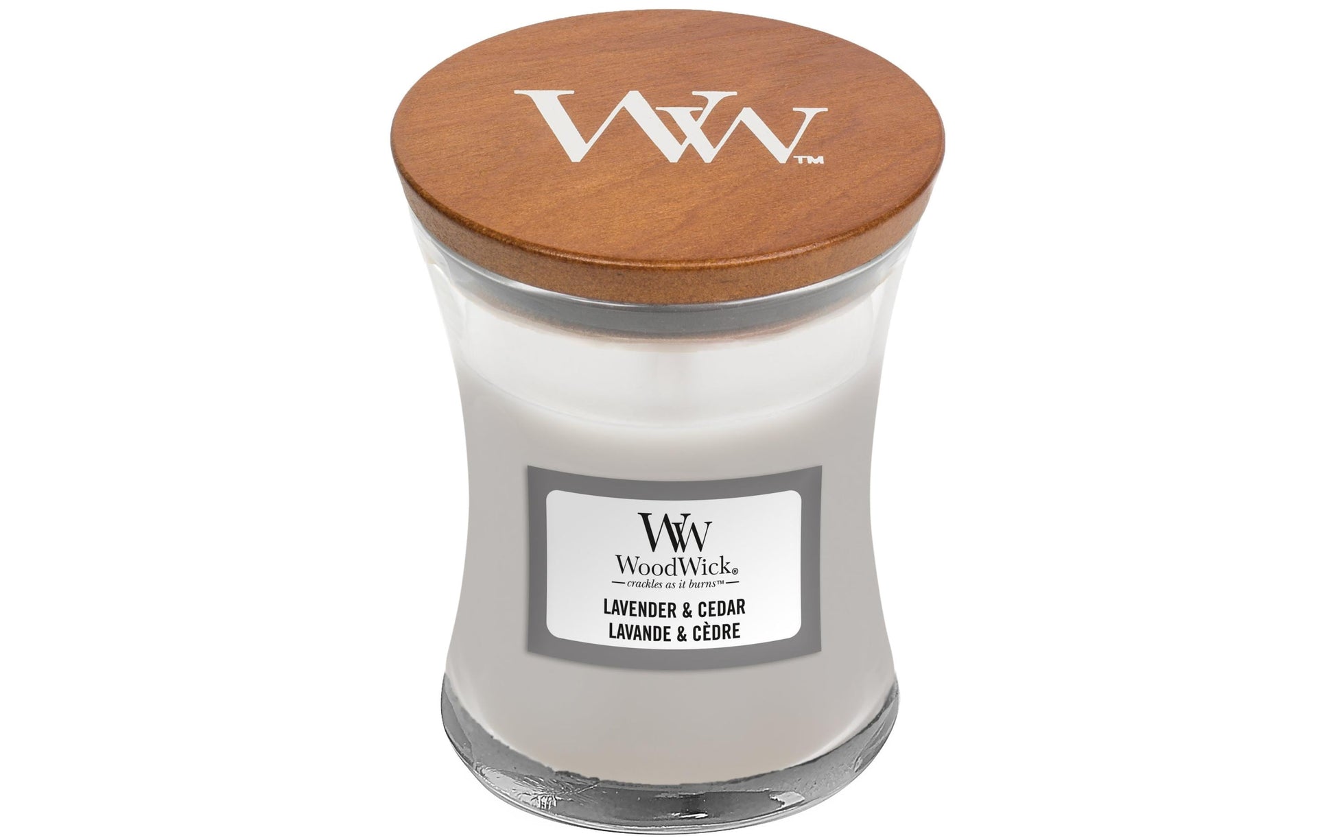WoodWick Duftkerze – Lavendel & Zeder – Ø 7 × 8,3 cm