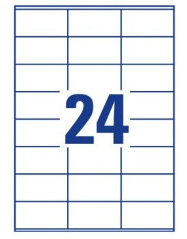 Avery Etiketten, 70 mm × 36 mm, weiss, Papier, permanent, 5280 Etiketten (220 Blatt)