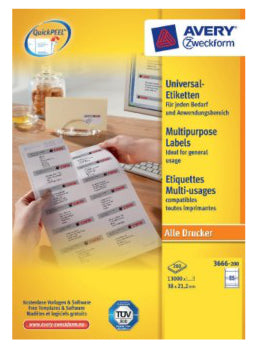 AVERY Zweckform Schuletiketten – 38×21,2 mm, Abgerundete Ecken, 13000 Stk, 200 Bogen, Papier