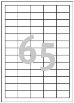 Avery Zweckform Haftetiketten – rechteckig 38 × 21,2 mm, stark haftend, weiss, A4, 100 Blatt (6'500 Stk.)