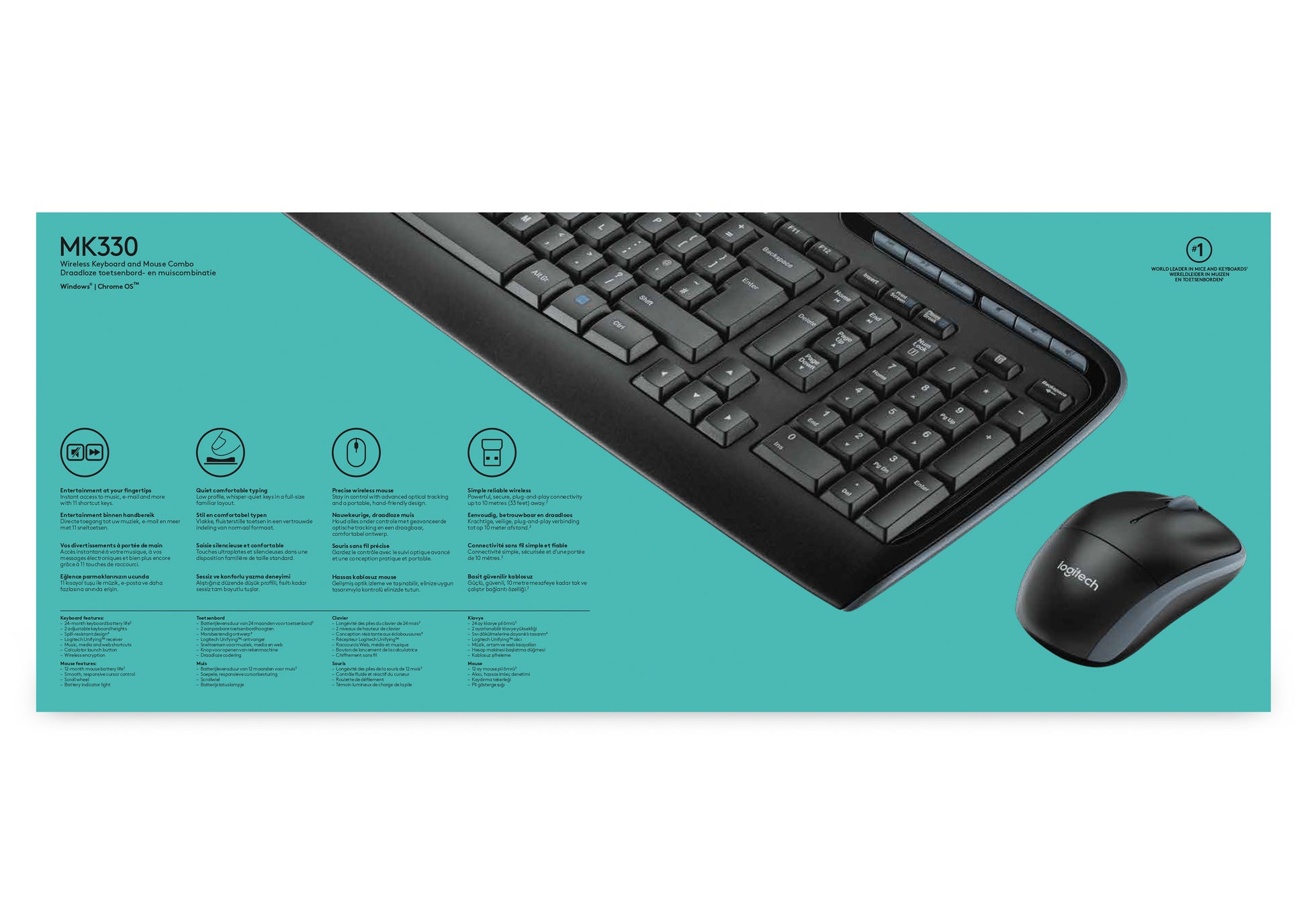 Logitech MK330 – Tastatur, kabellos, US-Layout (EN)