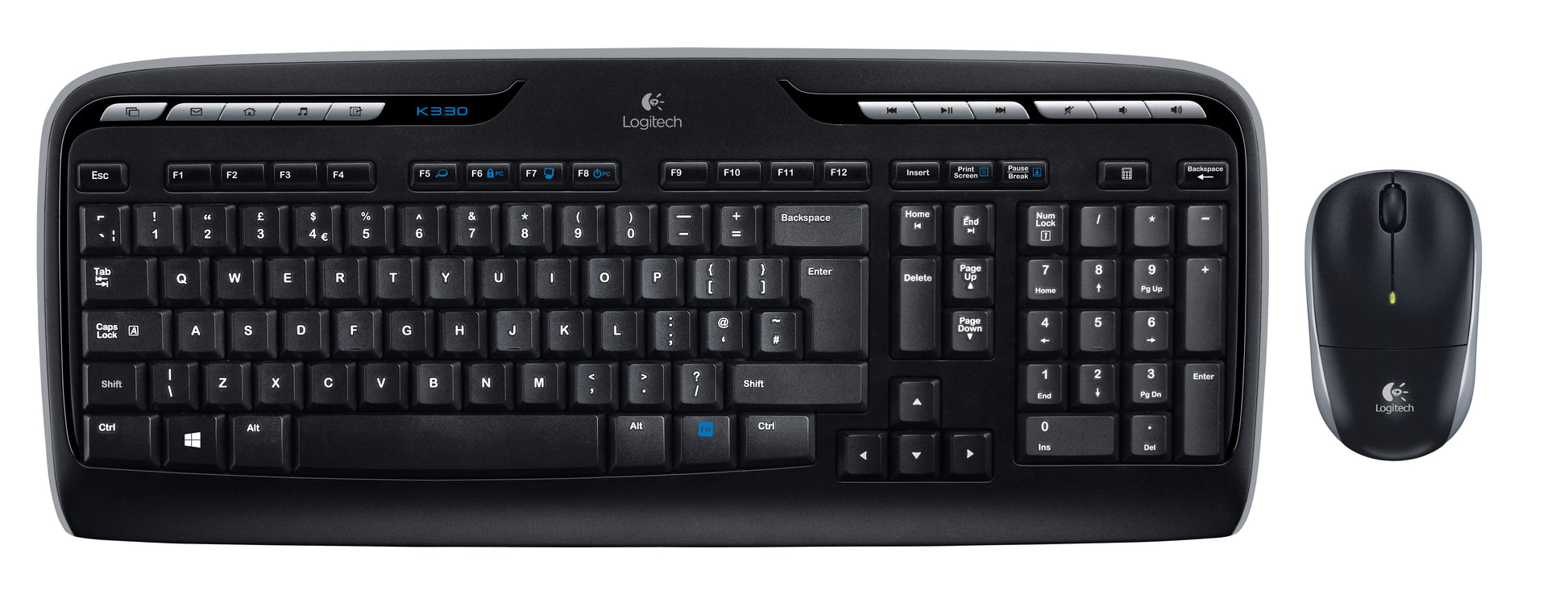Logitech MK330 – Tastatur- und Maus-Set – 2,4 GHz USB-A (Unifying-Empfänger) – QWERTY (US-INT) – Schwarz