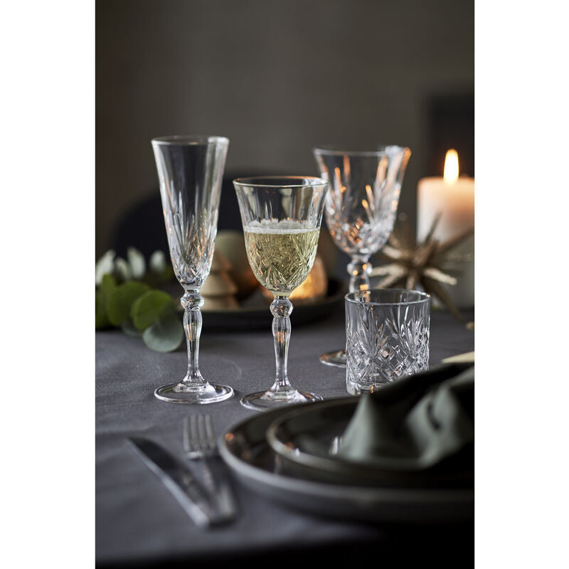 Lyngby Glas Lyngby Trinkglas Melodia – 6er Set, 230 ml, H 8,5 cm, Kristallglas, Transparent, spülmaschinenfest