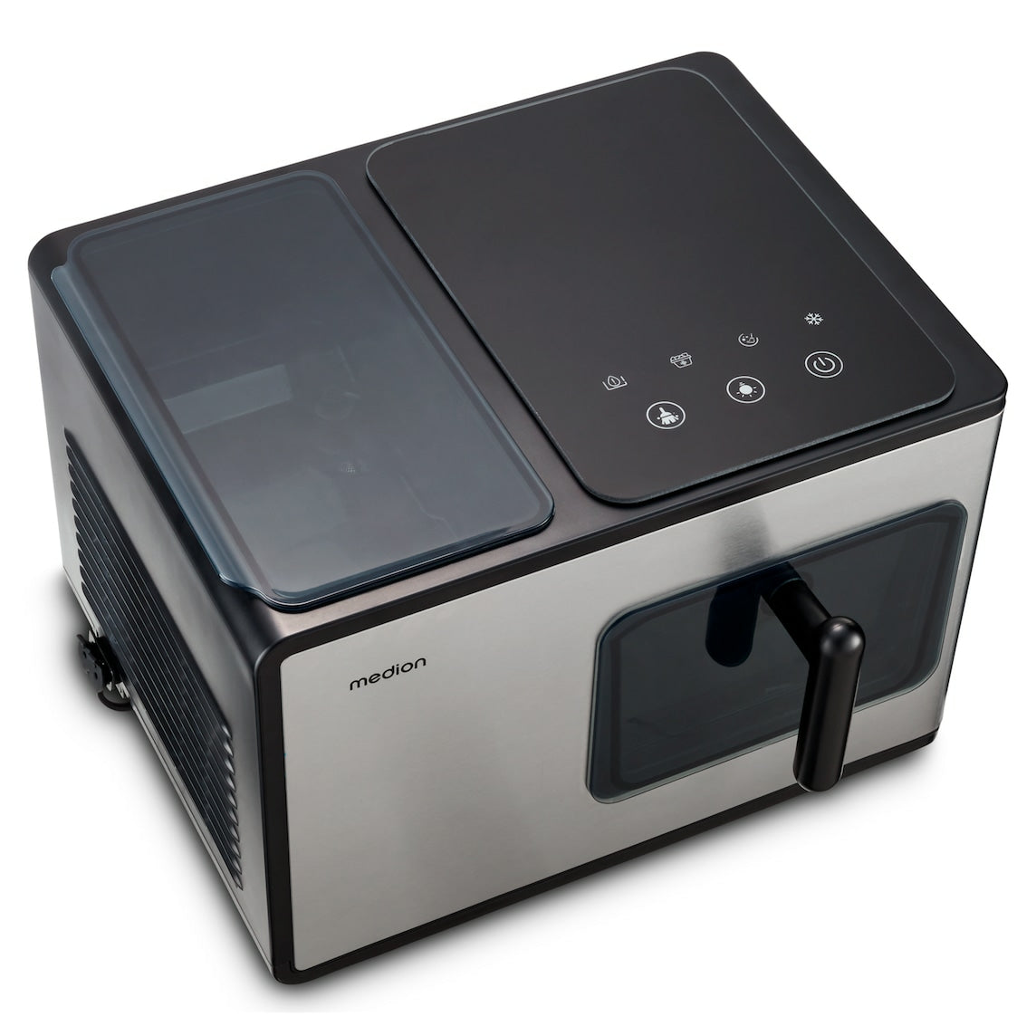 MEDION Eiswürfelmaschine MD 11960 – 15 kg/24 h, 2 l – schwarz/edelstahl