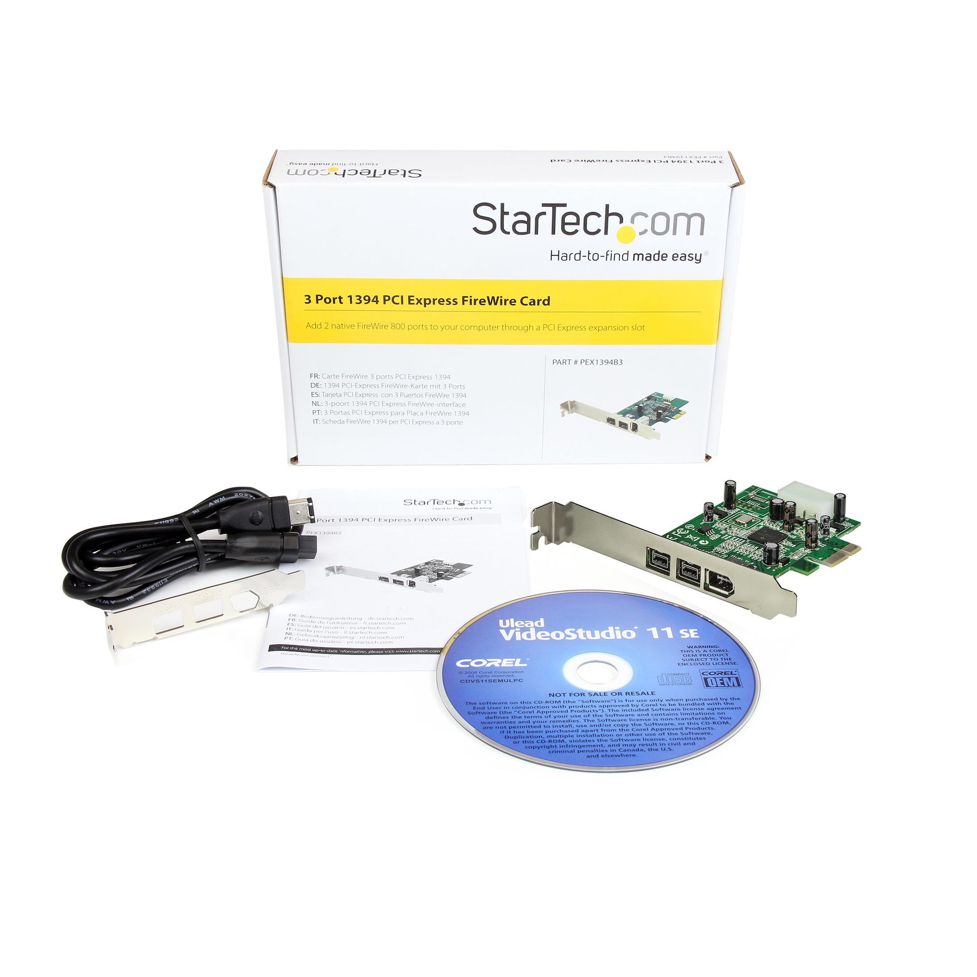 StarTech.com PCIe FireWire-Karte – 2×FireWire 800, 1×FireWire 400, PCIe 1.1