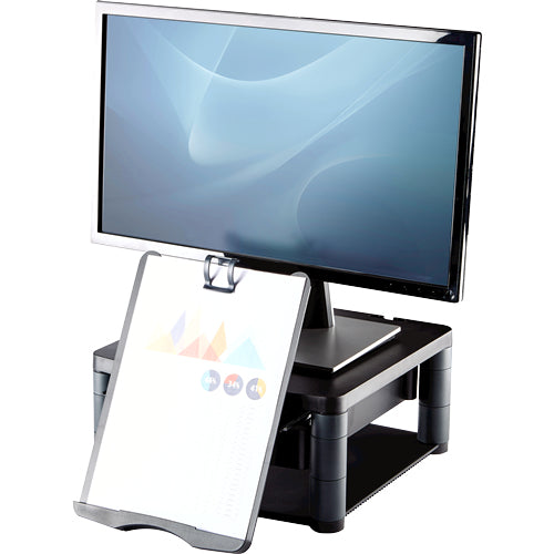 Fellowes Premium Monitor Ständer Plus – Monitorhalterung, Standfuss, bis 21", 36 kg, höhenverstellbar