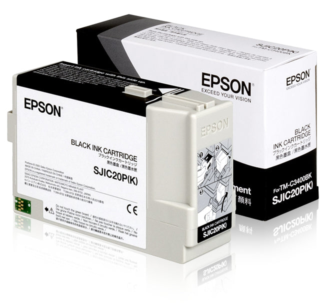 Epson Tintenpatrone SJIC20P(K), Schwarz – für TM-C3400
