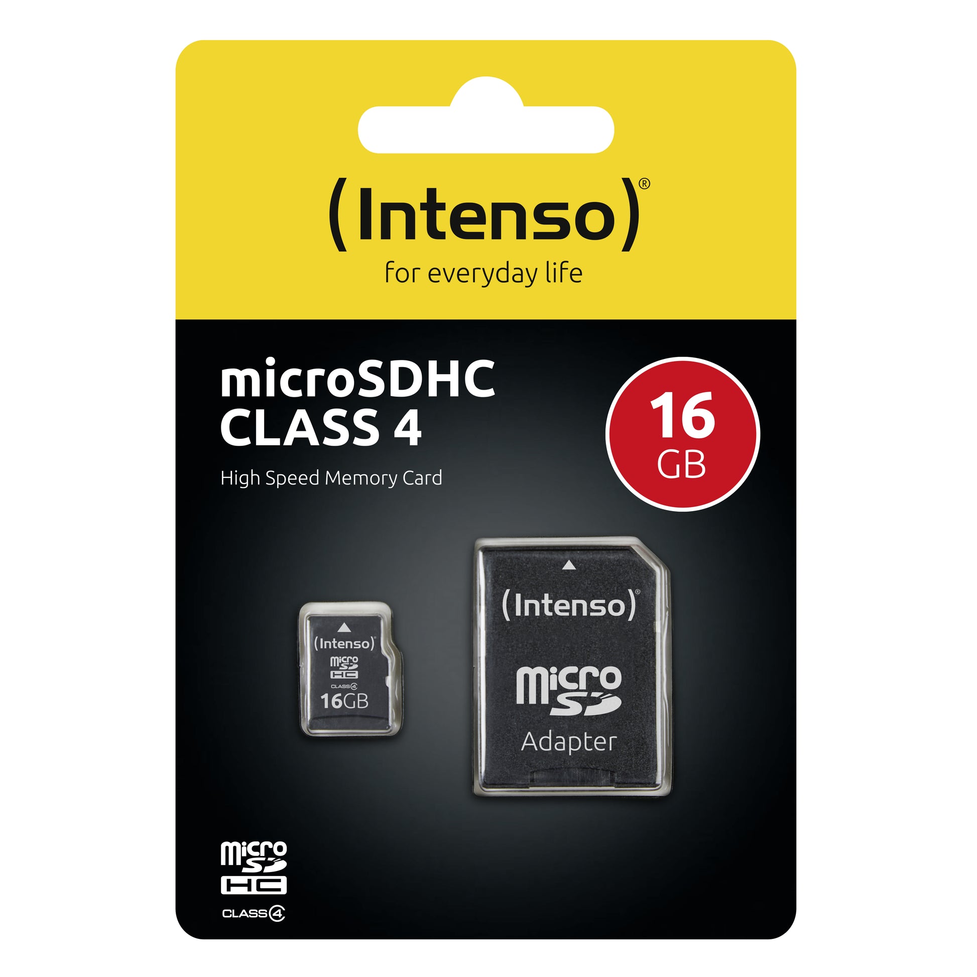 Intenso microSDHC 16 GB – Class 4, 20/5 MB/s, inkl. SD-Adapter