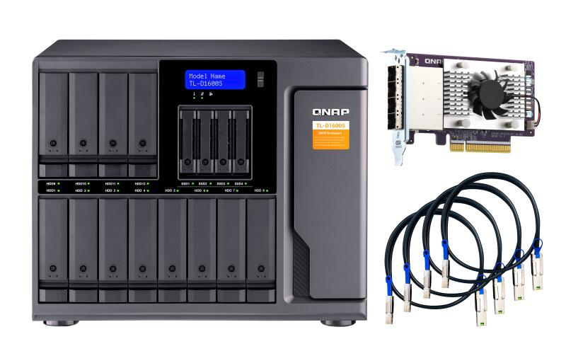 QNAP TL-D1600S – 16-Bay Erweiterungsgehäuse – 4×SFF-8088, für 2,5"/3,5" HDD/SSD, SATA