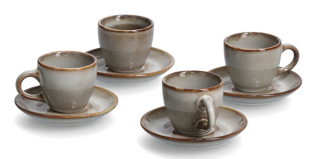Zeller Present Espressotasse – 8-teiliges Set, 62 ml, Ø 6,0 cm, H 5,5 cm, Keramik, Grau, spülmaschinenfest