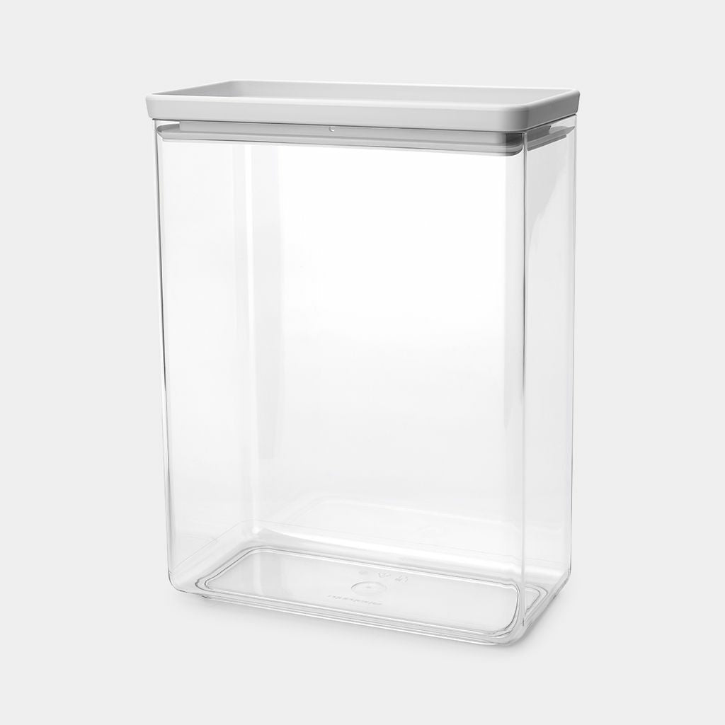 Brabantia Tasty+ – Vorratsdose 5,4 l, 22,1 × 11,1 × 29,6 cm, Kunststoff, hellgrau/transparent
